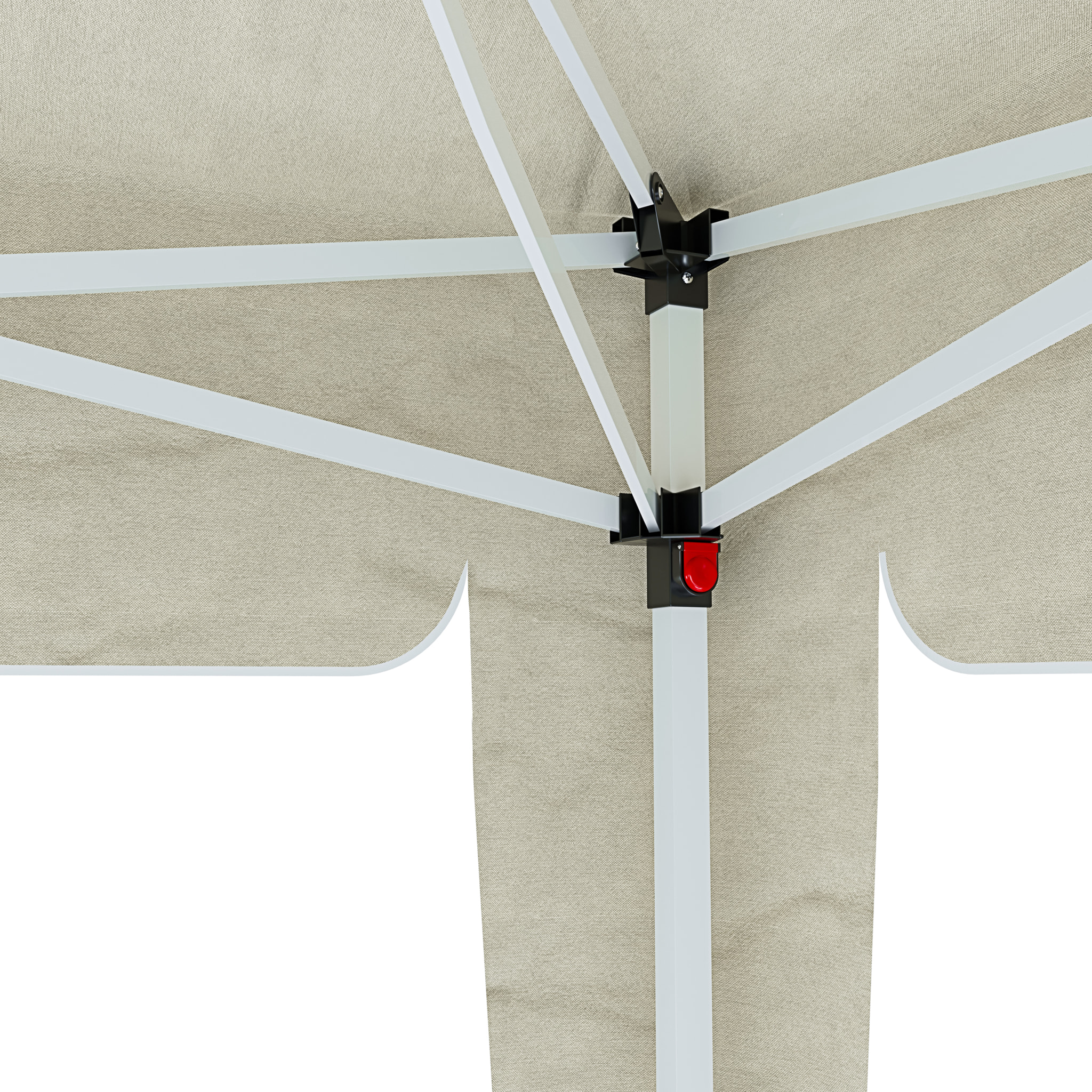 Gazebo Pieghevole Impermeabile 3 x 3 M Da Giardino Con 4 Sacche Pesi Sacca Trasporto Chiusura Fisarmonica Struttura Acciaio Copertura 160 gr/m² Beige