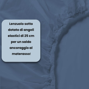 LENZUOLO SOTTO CON ANGOLI MAX COLOR, 100% COTONE MADE IN ITALY - PIAZZA E MEZZA FRANCESE
