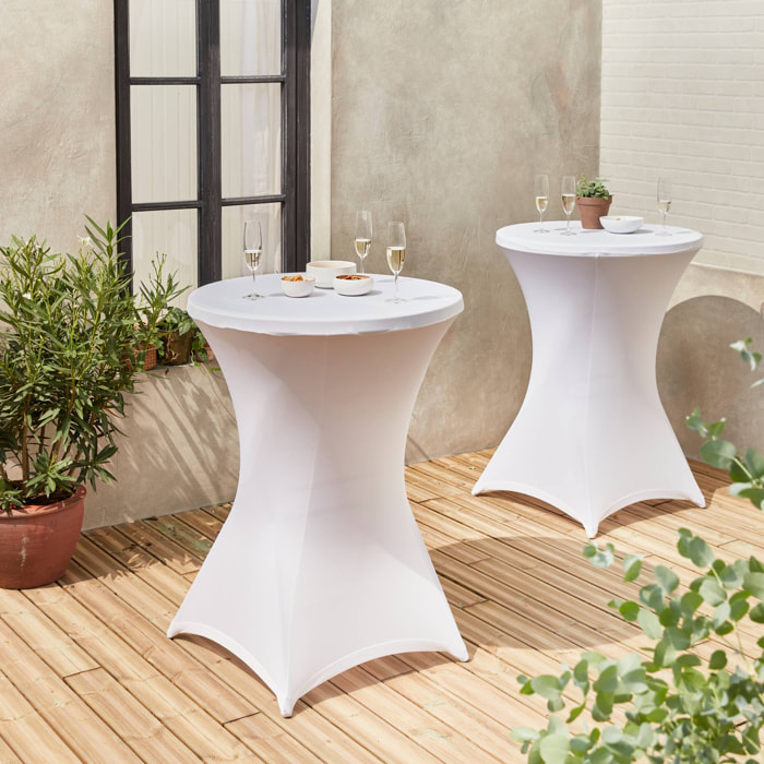 Lot de 2 housses – GALA – Housses pour mange-debout Ø80cm. polyester. blanc