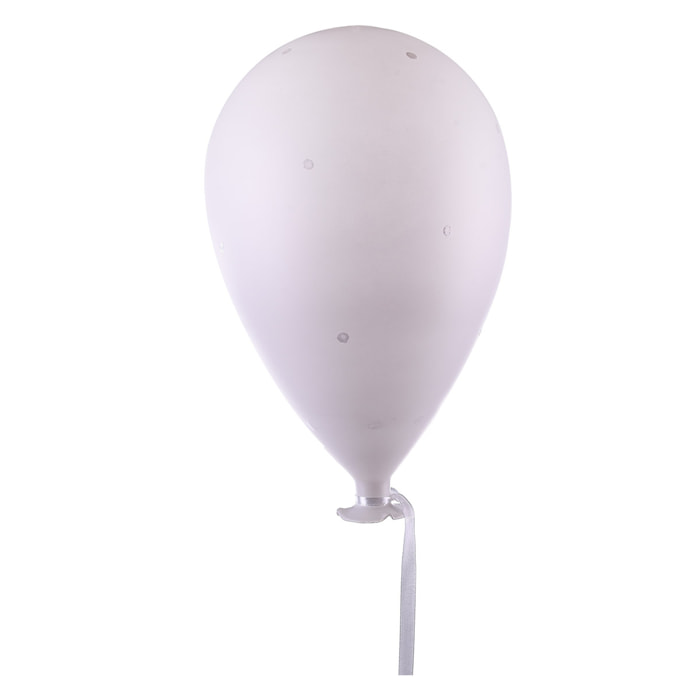 Palloncino In Vetro Con Filo. Altezza 20 Cm - Pezzi 4 - 11X20X8cm - Colore: Bianco - Bianchi Dino - Oggettistica, Componenti D'Arredo