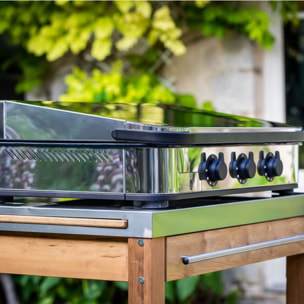 Plancha gaz ENO 80 cm Inox 3 brûleurs à poser, 69x40 cm