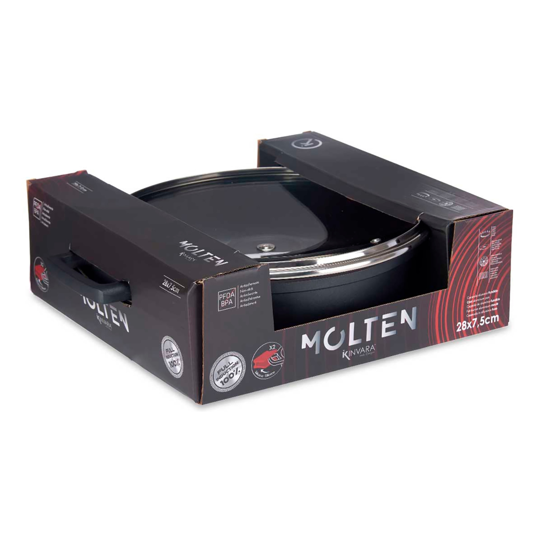 CASSERUOLA 28X7,5CM IN LEGHE MOLTEN A INDUZIONE COMPLETA