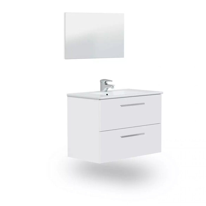 Pack de baño con lavabo cerámico Feel S Blanco Brillo