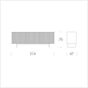 MADIA VESIRA CANNETE 3 ANTE - STRUTTURA ROVERE SCURO, GRIGIO CARBONE, ANTA SPECCHIO BRONZATO