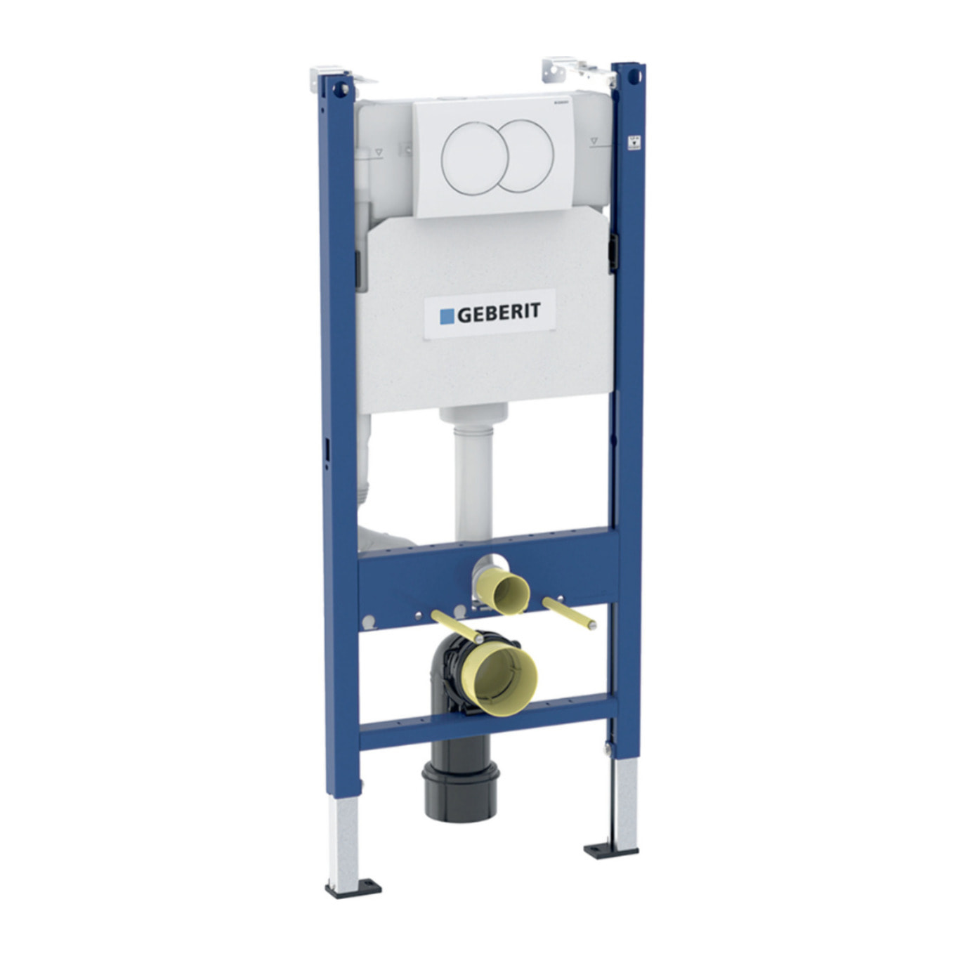 Duofix Pack WC bâti-support + WC suspendu sans bride avec abattant SoftClose Ceramia + plaque blanche (GEBCE14WT02FR-FS)