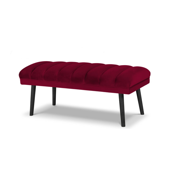 Banc "Frison" 2 places en velours rouge