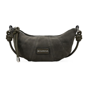 Bolso bandolera gris verdoso pequeño con cremallera