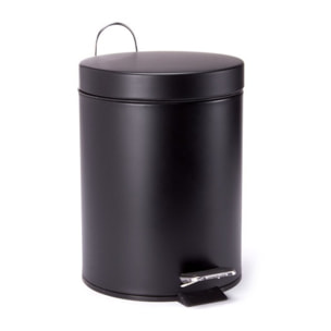 Poubelle à pédale Inox 5L Noir MSV