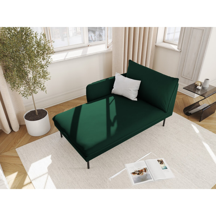 Méridienne gauche "Vienna" en velours vert bouteille
