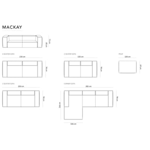 Canapé "Mackay" 2 places en velours structuré vert