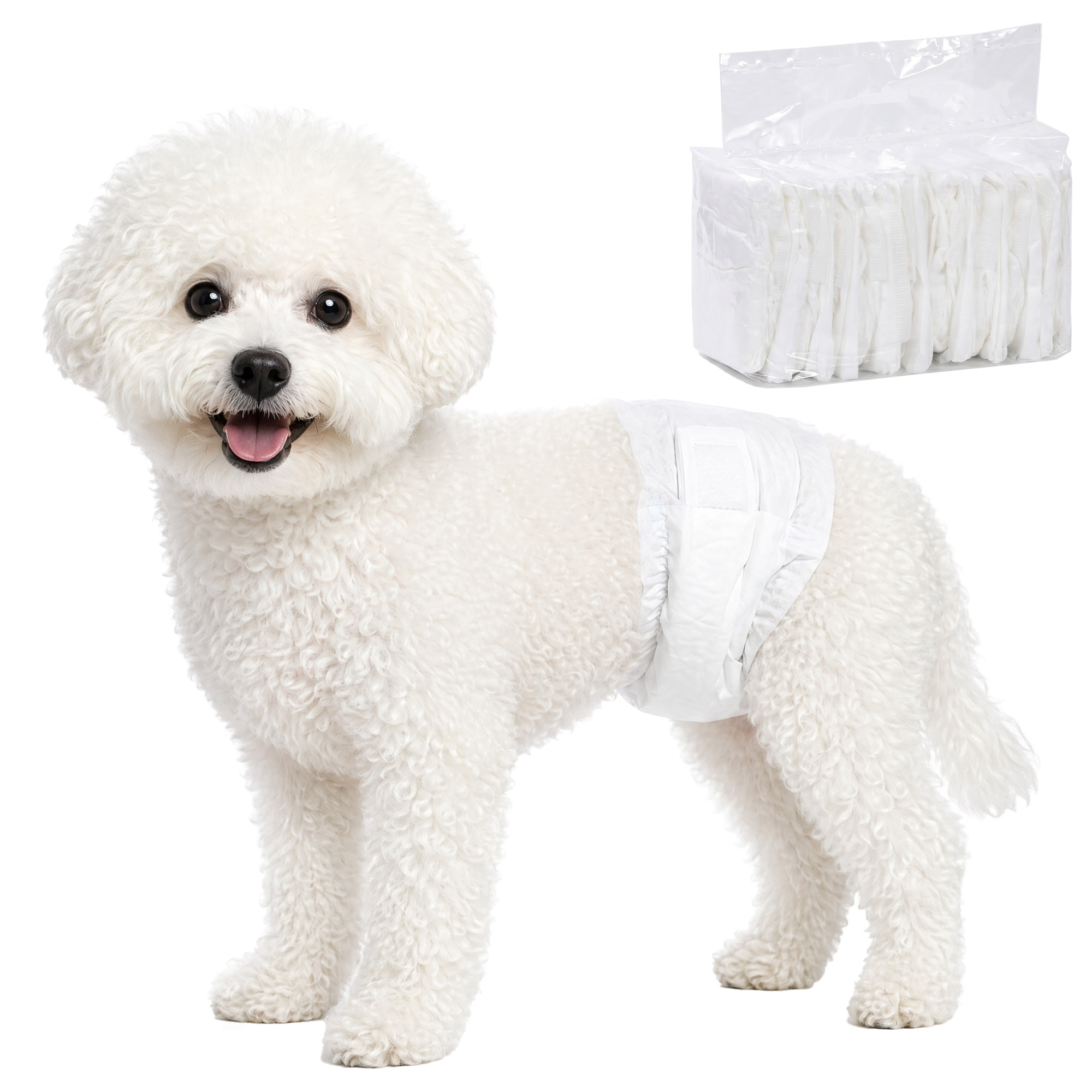 Pañales Desechables para Perros Machos, 48 Unidades, Súper Absorbentes, Antifugas, Pañales Sanitarios para Cachorros, Talla M, 45-64 cm de Cintura