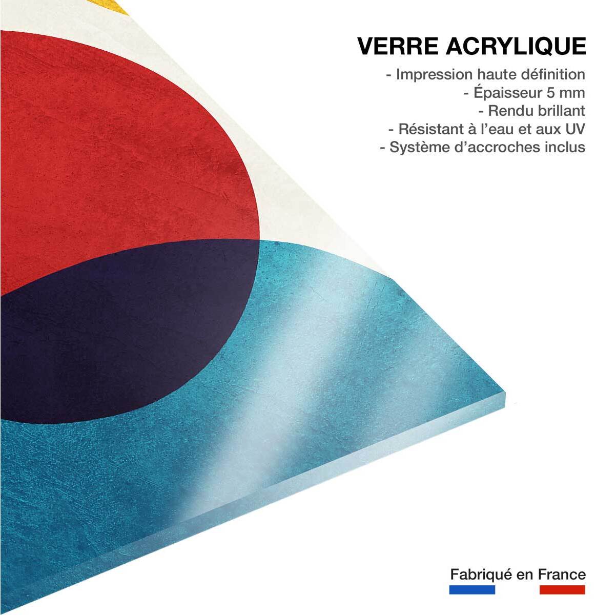 Tableau géométrique shape cercle rouge  Tableau plexiglas