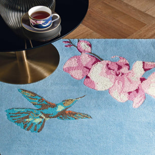 Tapis salon et chambre fait à la main en laine motif floral VAMA