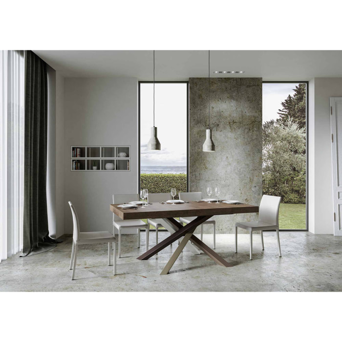 Table extensible 90x180/440 cm Volantis Noyer cadre 4/C