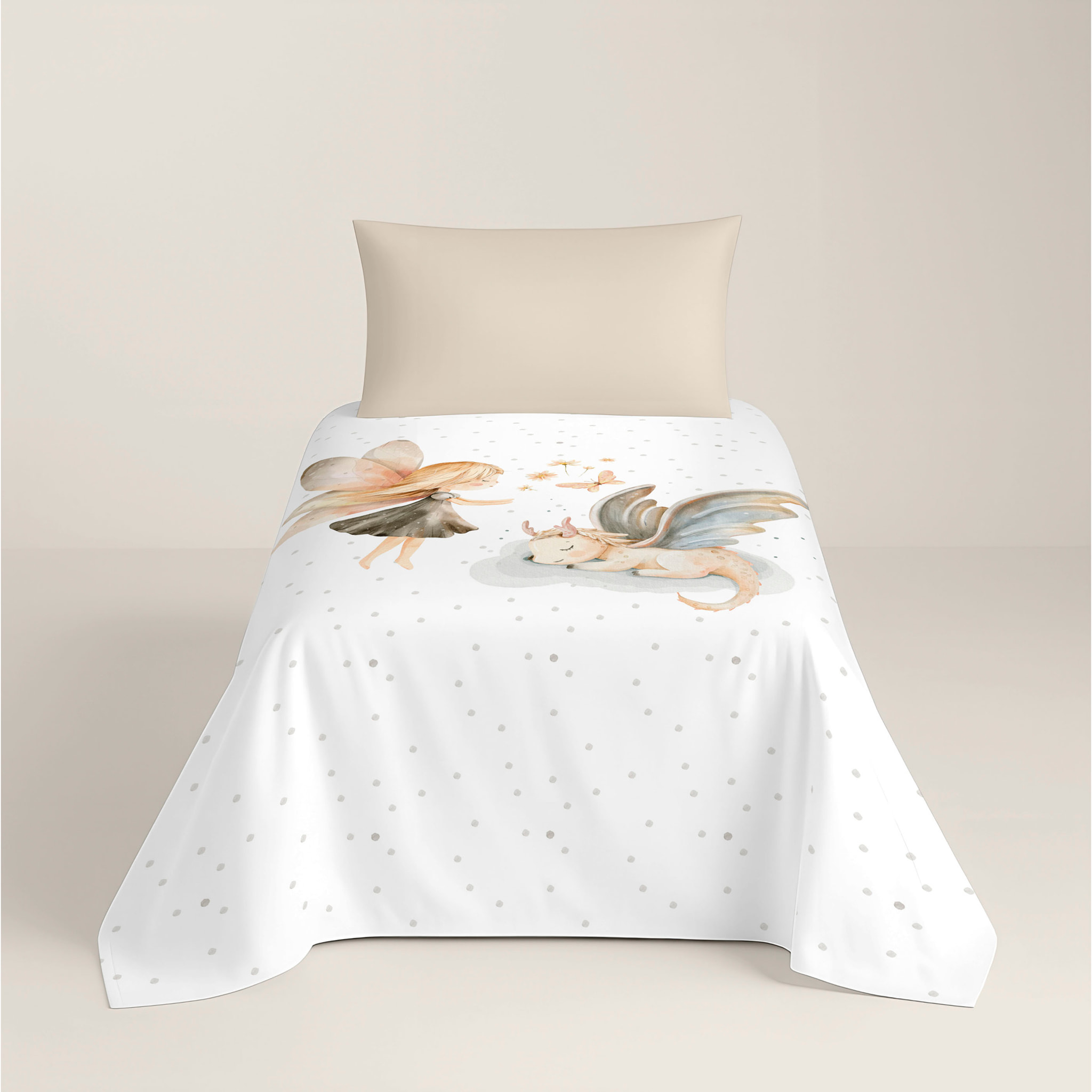 Naturals - Funda Nórdica Estampada - Infantil - 100% Algodón - Incluye 1 Funda de Almohada - Elia