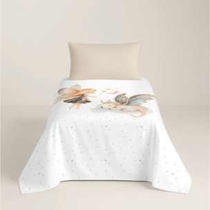 Naturals - Funda Nórdica Estampada - Infantil - 100% Algodón - Incluye 1 Funda de Almohada - Elia