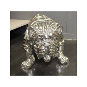Statue bulldog décoration argentée H42cm - DOGARGEN