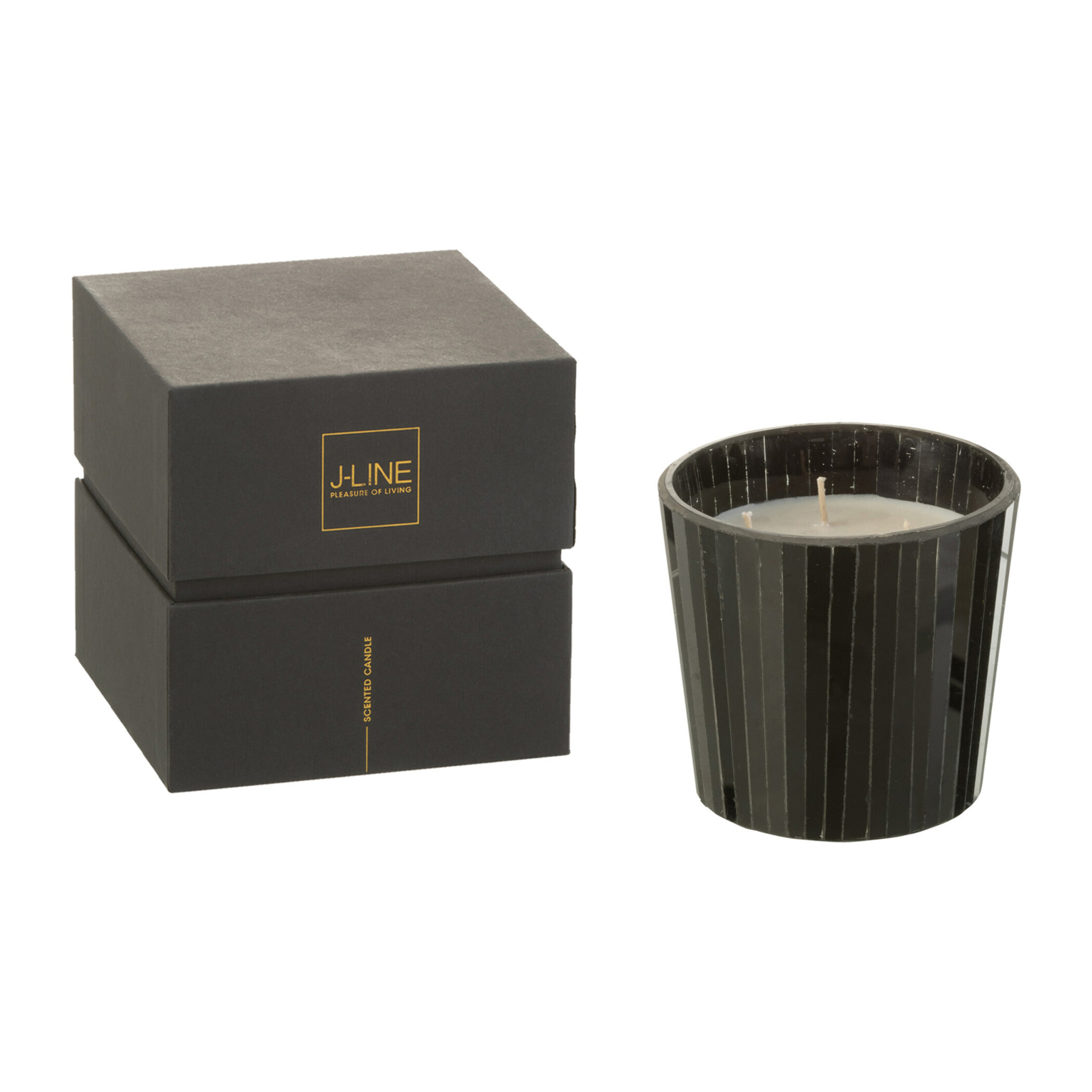 J-Line bougie parfumée Noa - Spicy Twilight - verre - noir - small - 35H