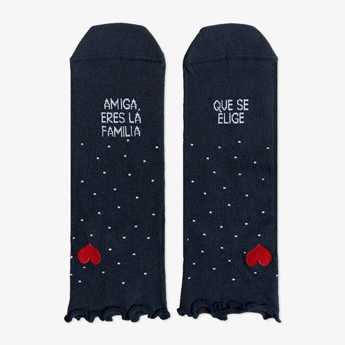 Calcetines "Amiga eres la familia que se elige" Corazón