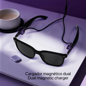 Gafas AI GY-500, traducción de +100 idiomas, asistente inteligente y notas de voz.