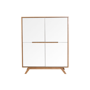 Buffet haut scandinave bois et blanc L110 cm HELIA