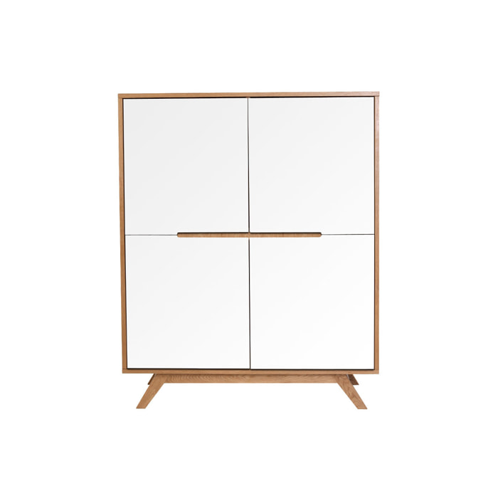 Buffet haut scandinave bois et blanc L110 cm HELIA
