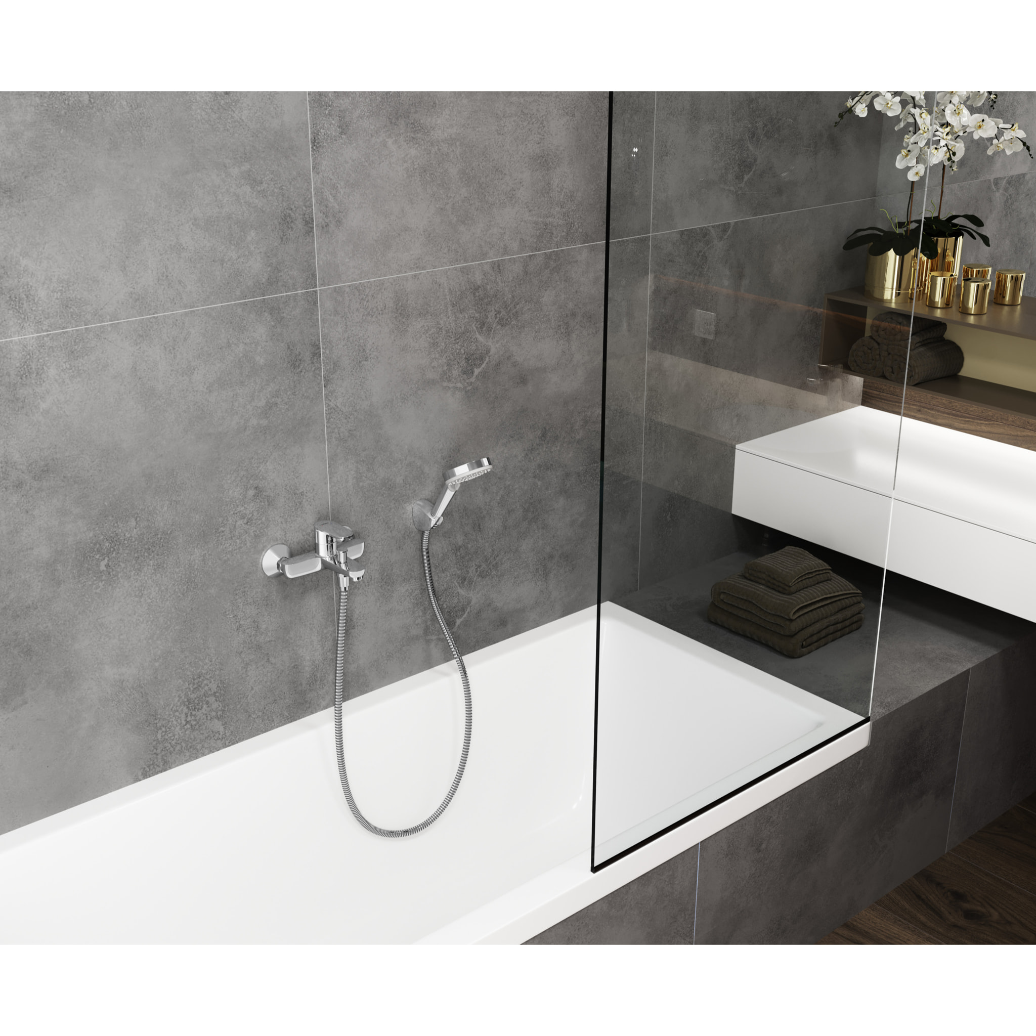 Mitigeur bain douche mural Vernis Blend chromé