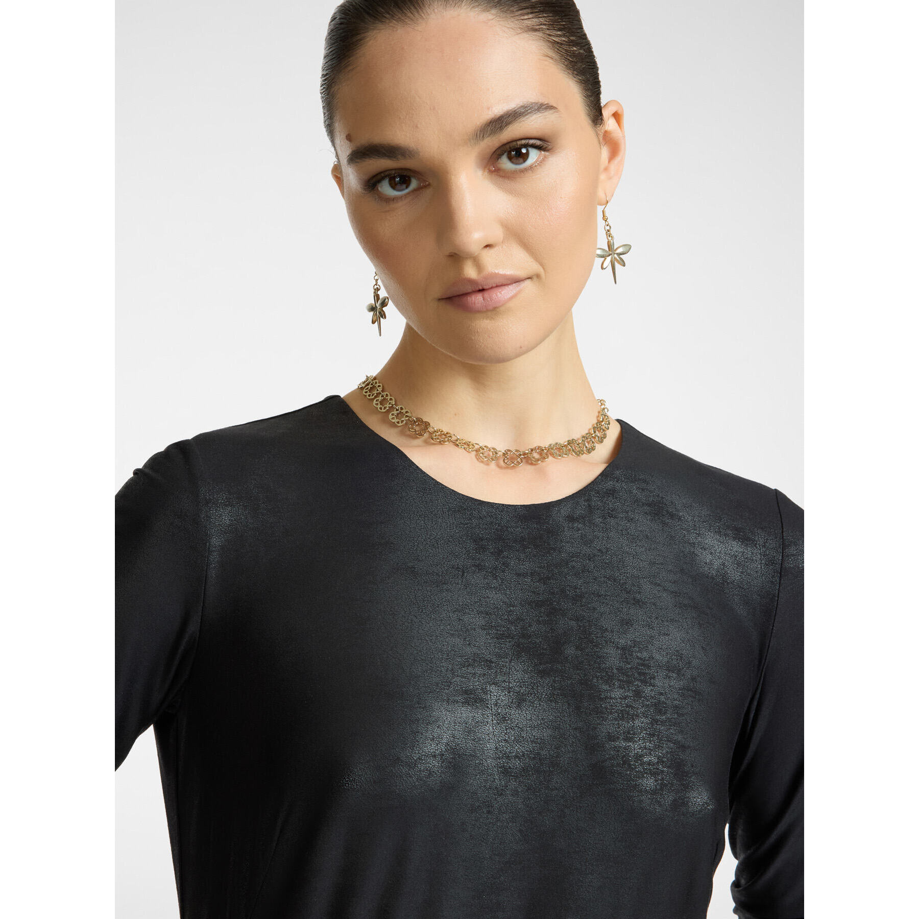 Elena Mirò - Vestido con falda plisada - Negro