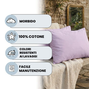 COPPIA FEDERE MAX COLOR, 100% Cotone, Made in Italy - LILLA