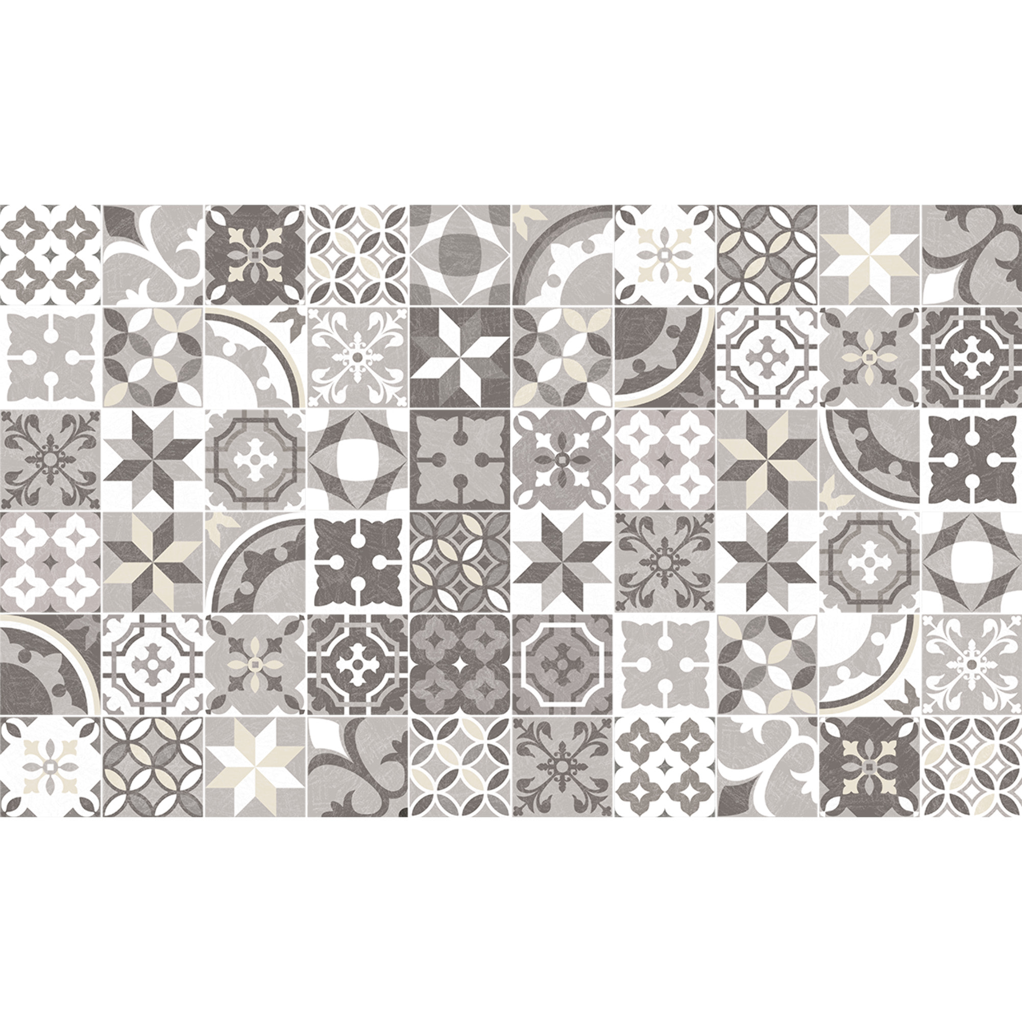 Stickers muraux - Sticker Mural Carrelage adhésif Cuisine Salle de Bain - 60 STICKERS CARREAUX DE CIMENT AUTHENTIQUES EZIO