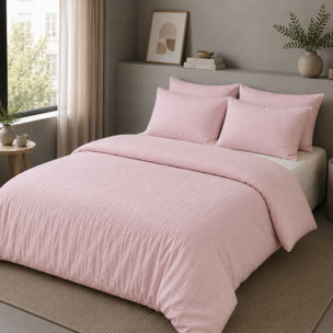 Housse de couette 100% gaze de coton lavé rose lotus