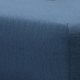 NALA - Canapé panoramique gauche 5 places en tissu bleu foncé