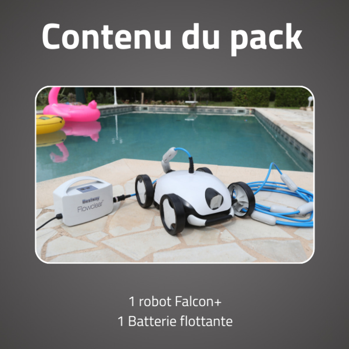 Bestway Robot piscine Falcon+ nettoyage fond et pentes 28 m² max
