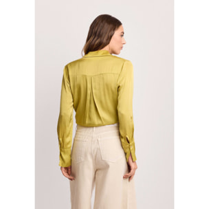 Kocca - Camicia in viscosa con nodo Donna, Tinta unita, Colletto di camicia