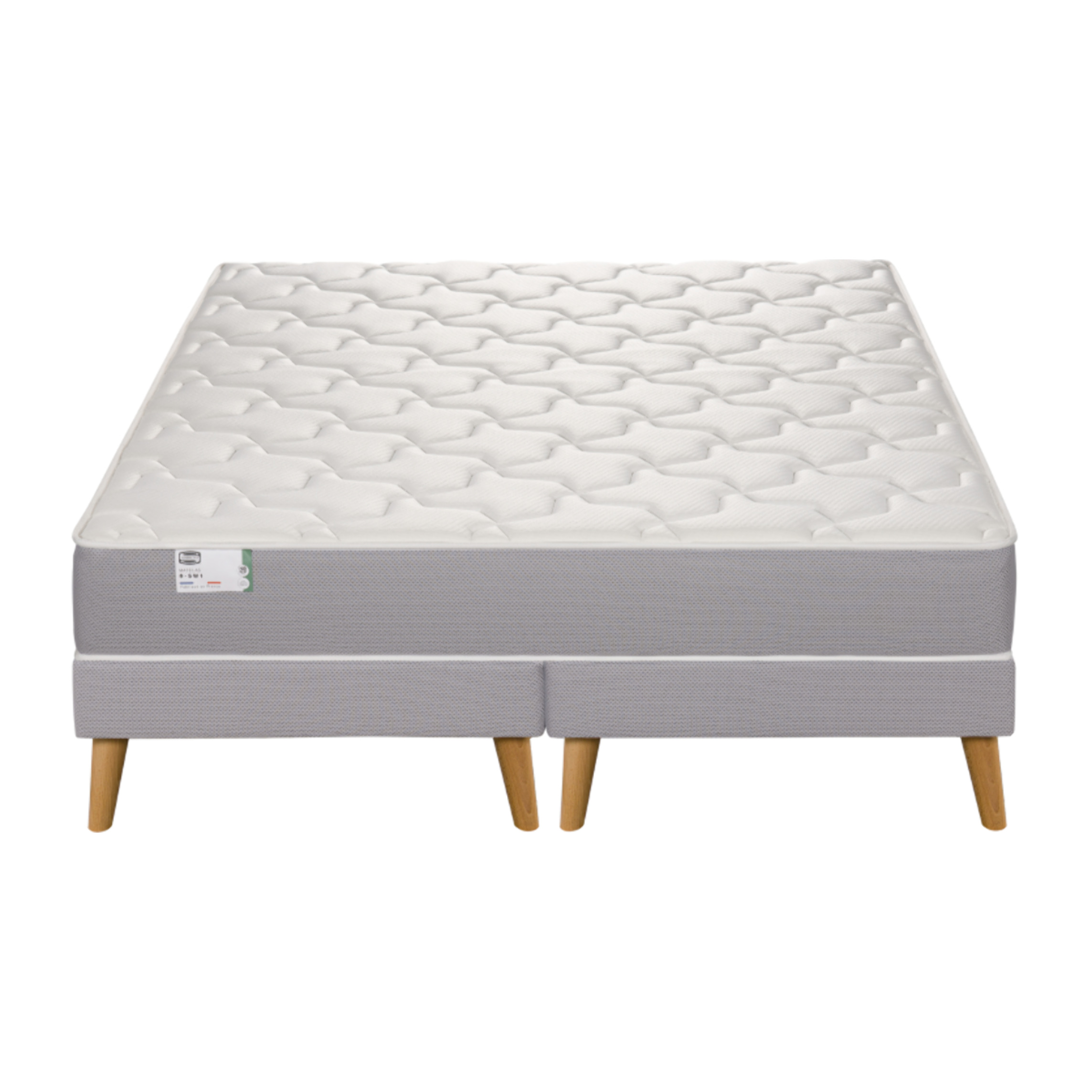 Ens. M.R-SW1 matelas H22 ressort ensachés, ferme, 2 sommiers