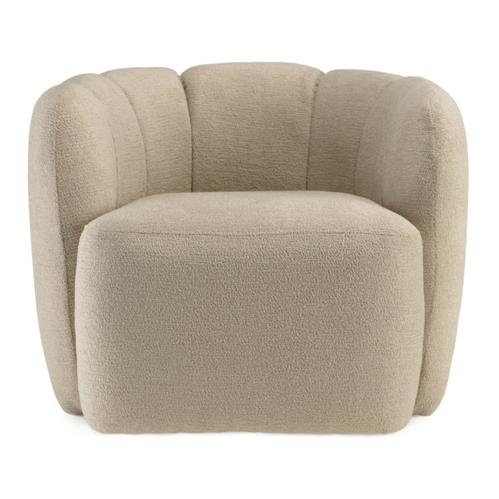 AGATHE - Fauteuil rembourré en tissu beige