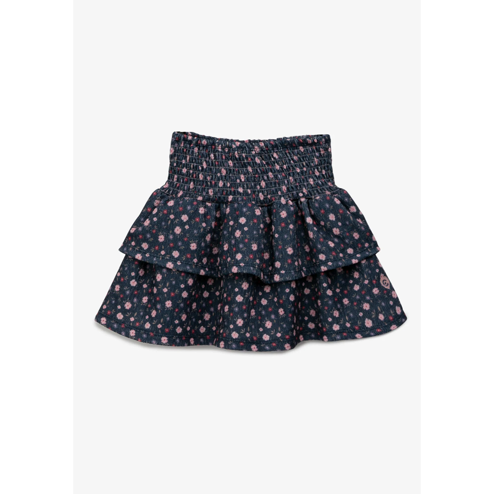 Falda niña estampado flores azul marino