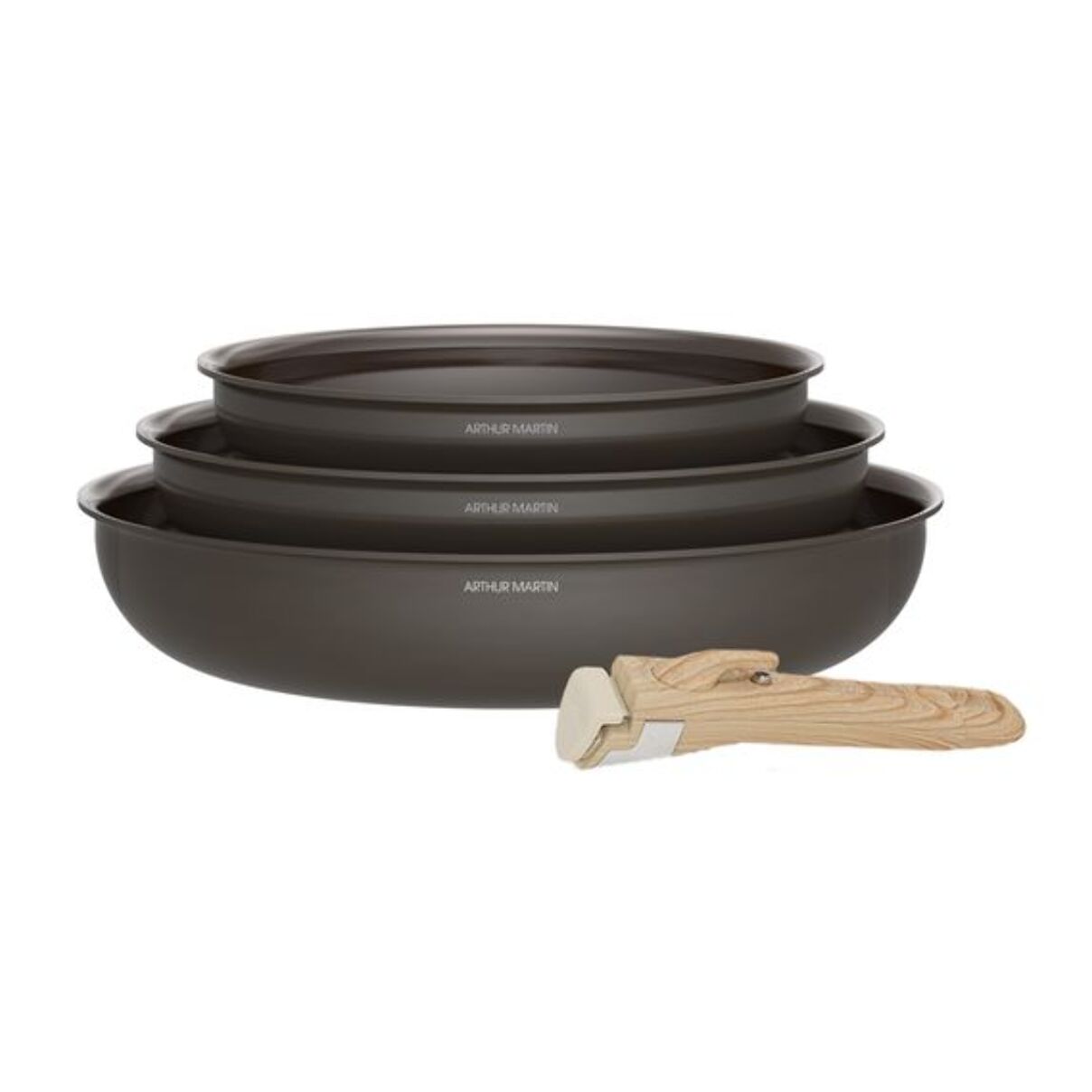 Lot de 3 poêles amovible