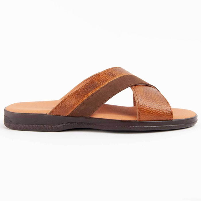 Sandalia De Piel - Marron