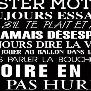Affiche encadrée Les règles de la maison typographie décorative Affiche + cadre en métal - Noir