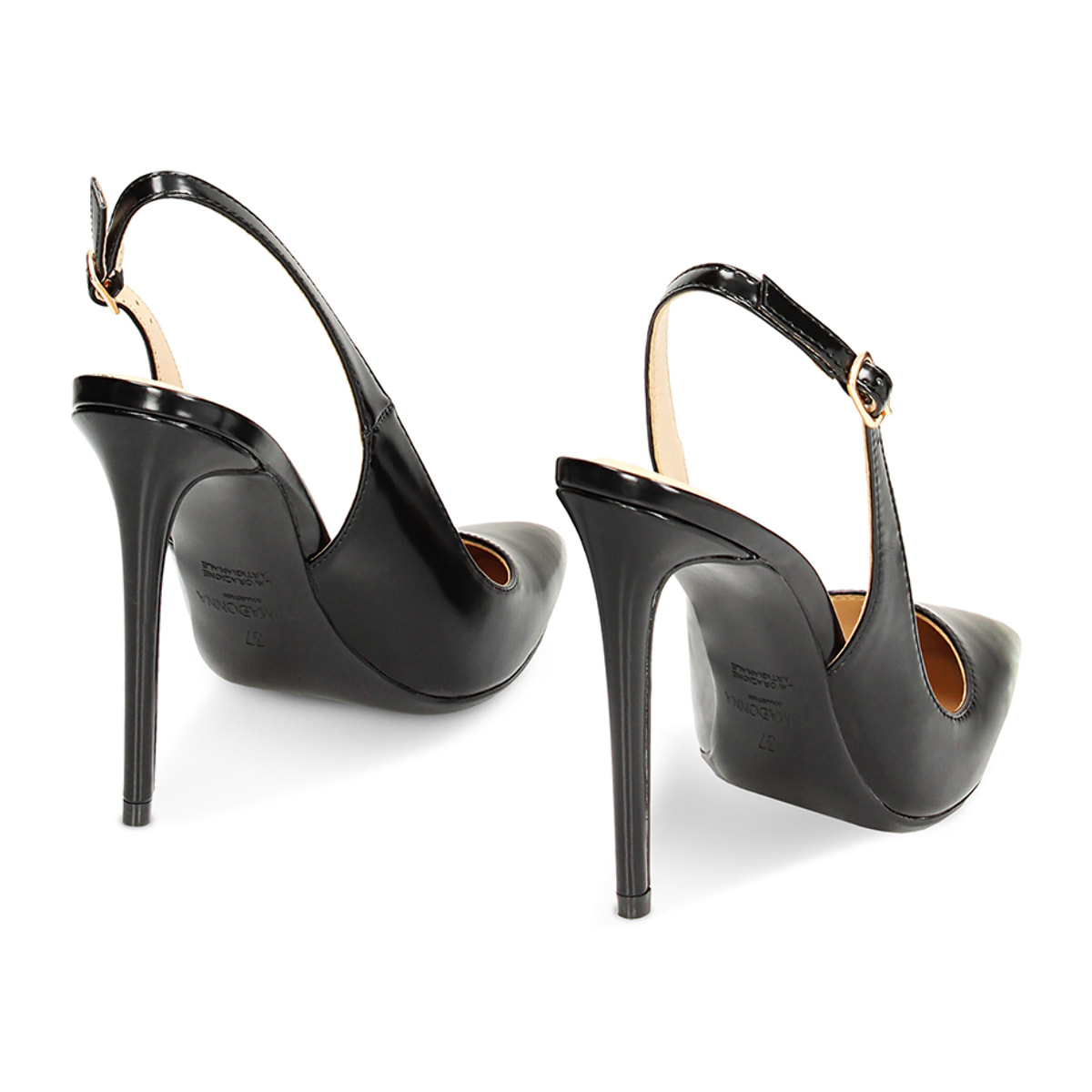 Décolleté slingback nere, tacco 11 cm