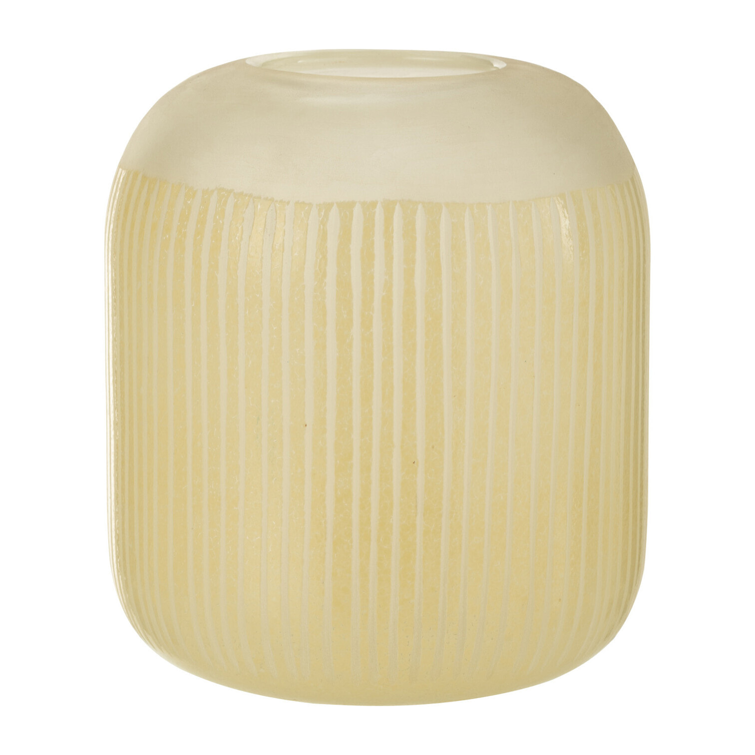 J-Line Vase Lignes Verre Jaune Clair Medium