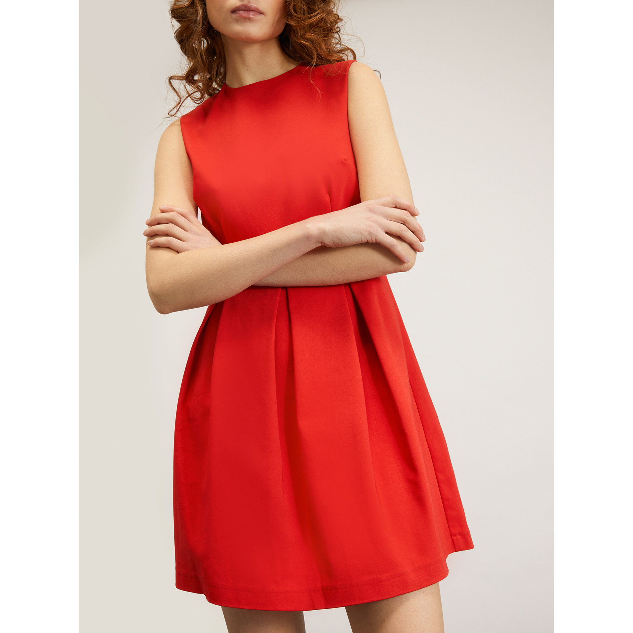 Motivi - Vestito corto con gonna a pieghe - Rosso