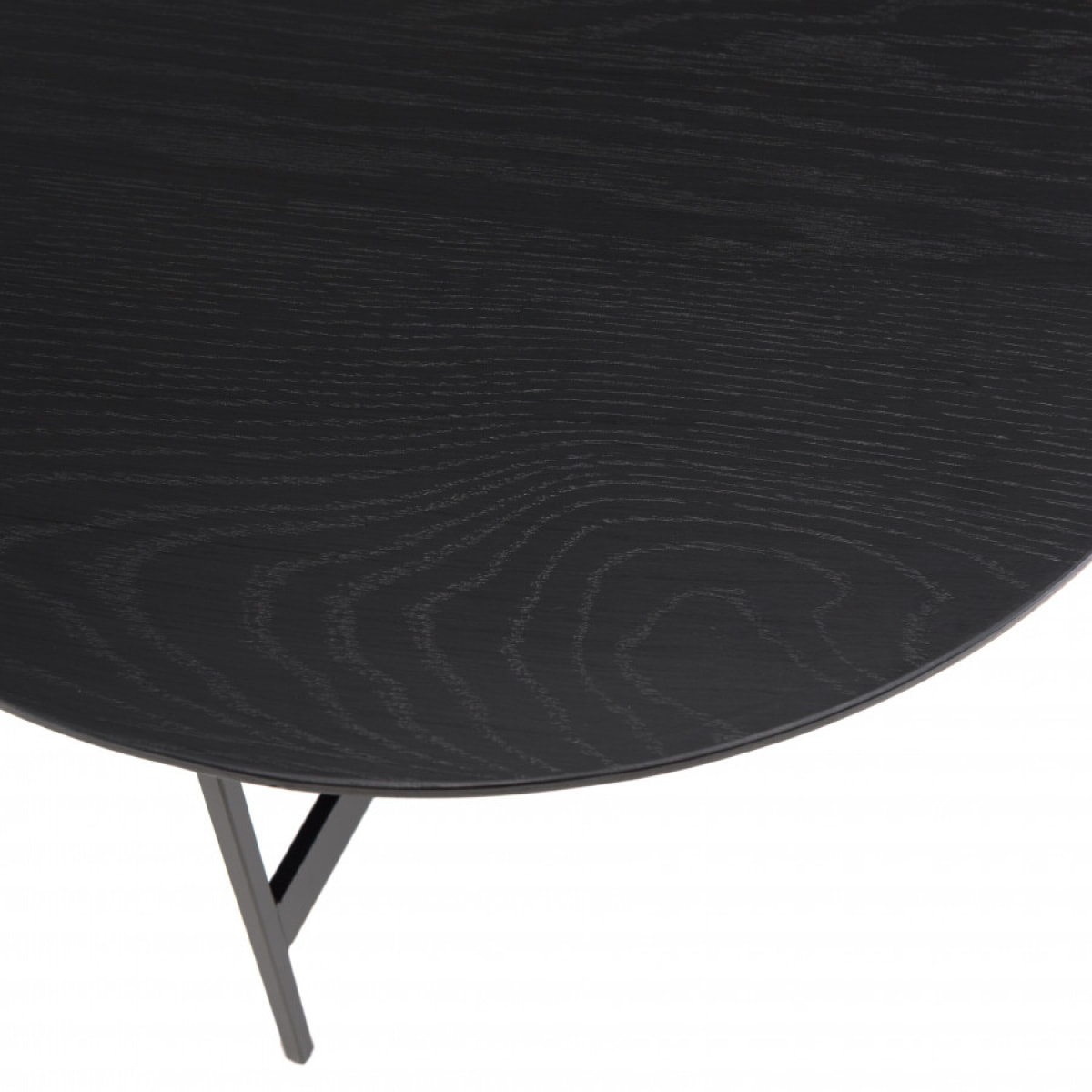 DALY - Table basse ronde noire 50x50cm piètement métal