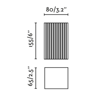 LUNE 2L Lampada da parete piazza terracotta scanalata