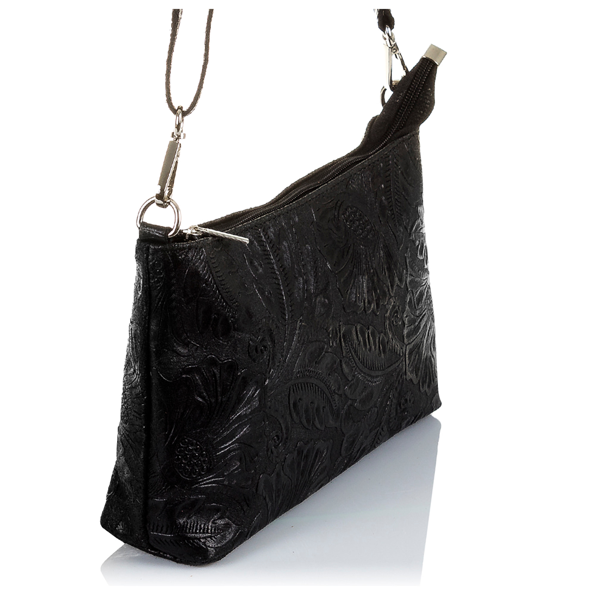 Martia Borsa a tracolla Donna.Pelle autentica Camoscio Incisa Arabesco