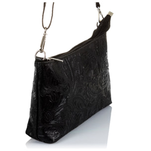 Martia Borsa a tracolla Donna.Pelle autentica Camoscio Incisa Arabesco