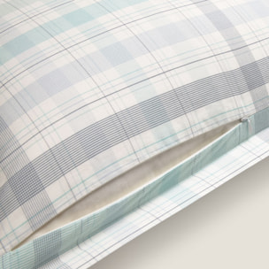 Funda de cuadrante algodón cuadros Newren color agua marina 100% Algodón