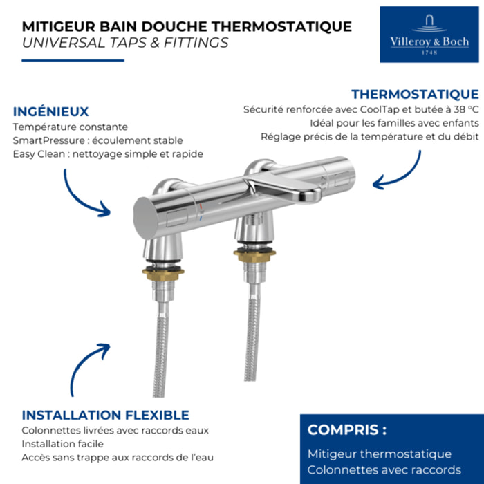 Mitigeur bain douche thermostatique Universal rond Chrome