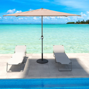 Ombrellone Rettangolare 3x2 M Da Giardino Parasole Per Balcone Con Air Vent Apertura A Manovella Anti UV Idrorepellente Mare Spiaggia Piscina Tortora